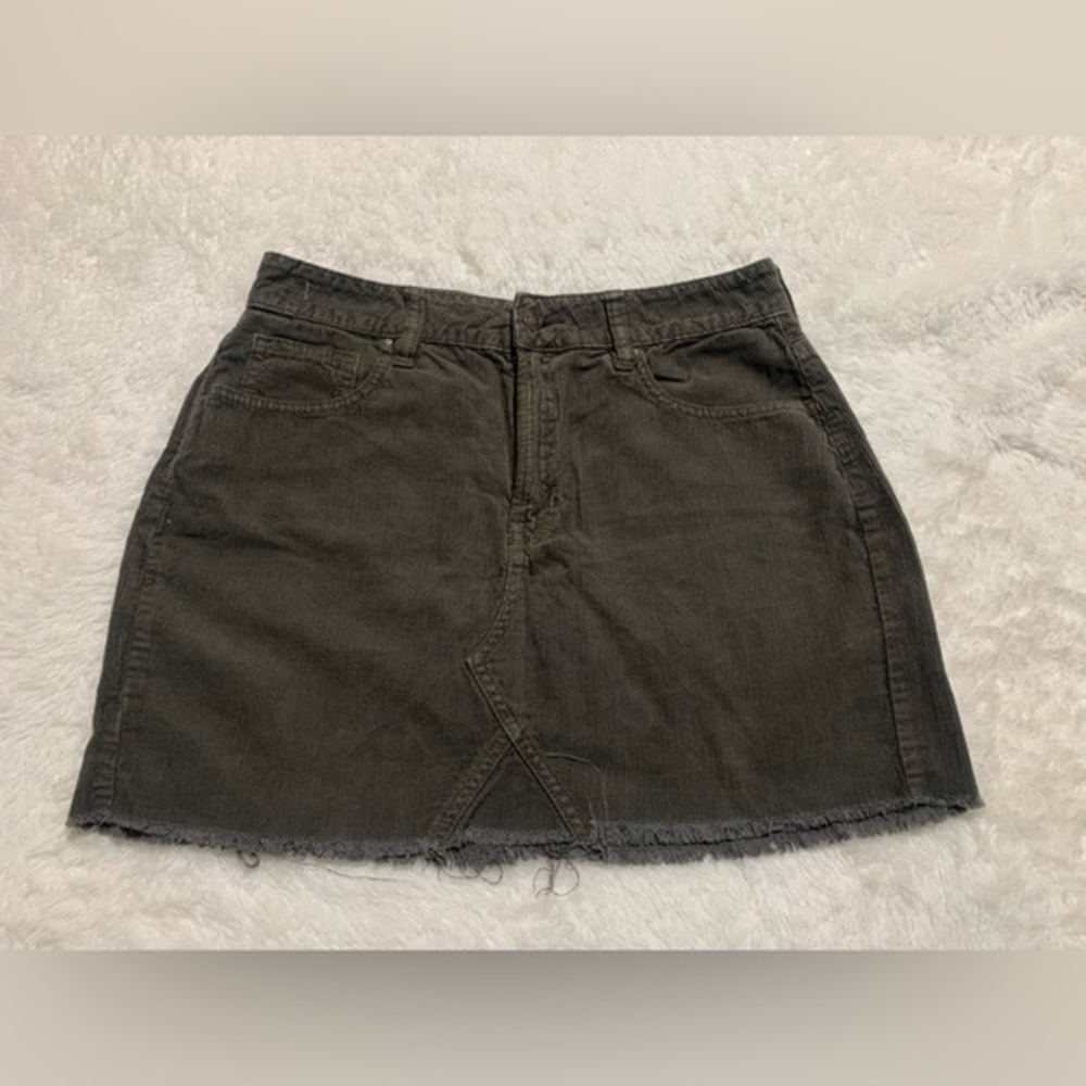 Pacsun Casual Olive Green Denim Skirt